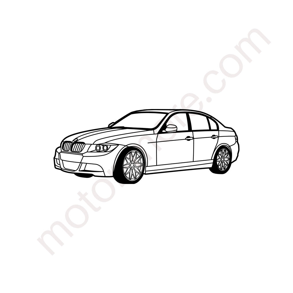 3er Limousine (E90) – Metall-Silhouette