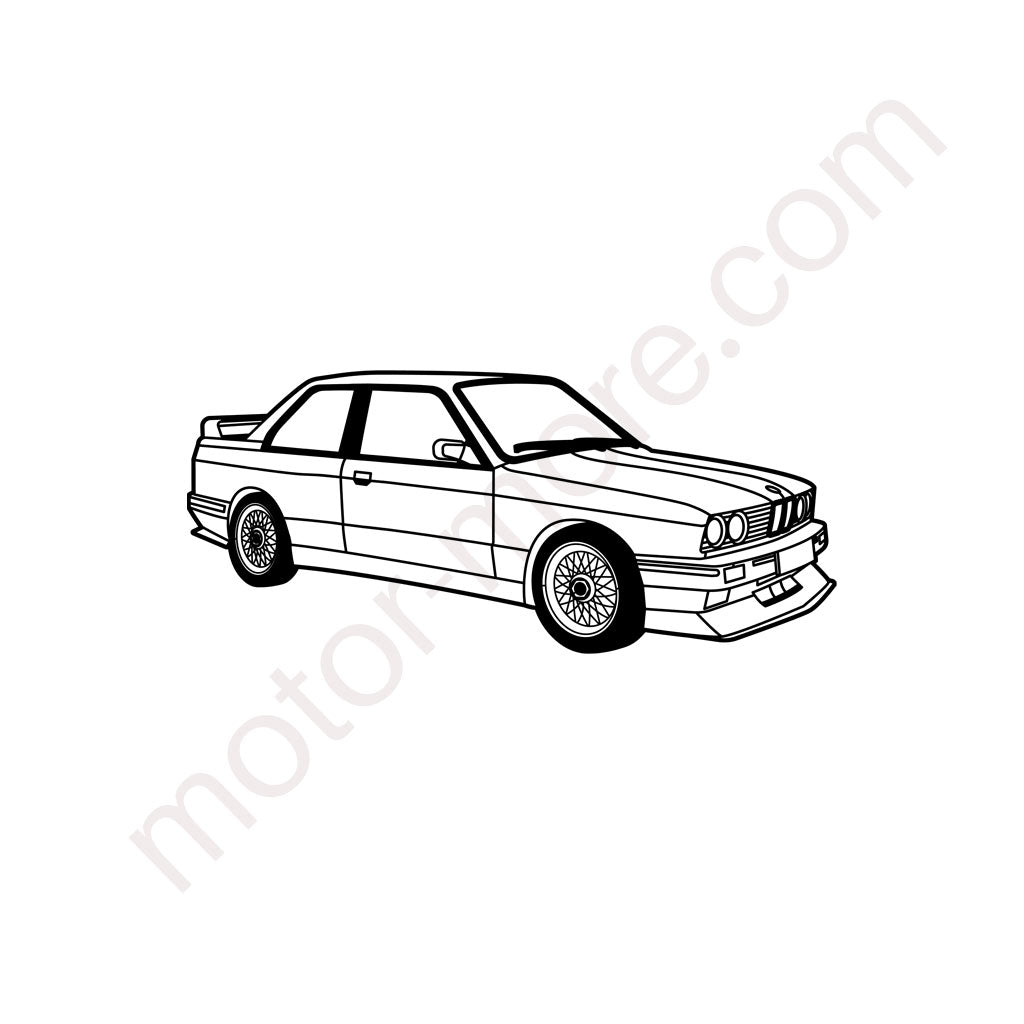 E30 M3 – Metall-Silhouette