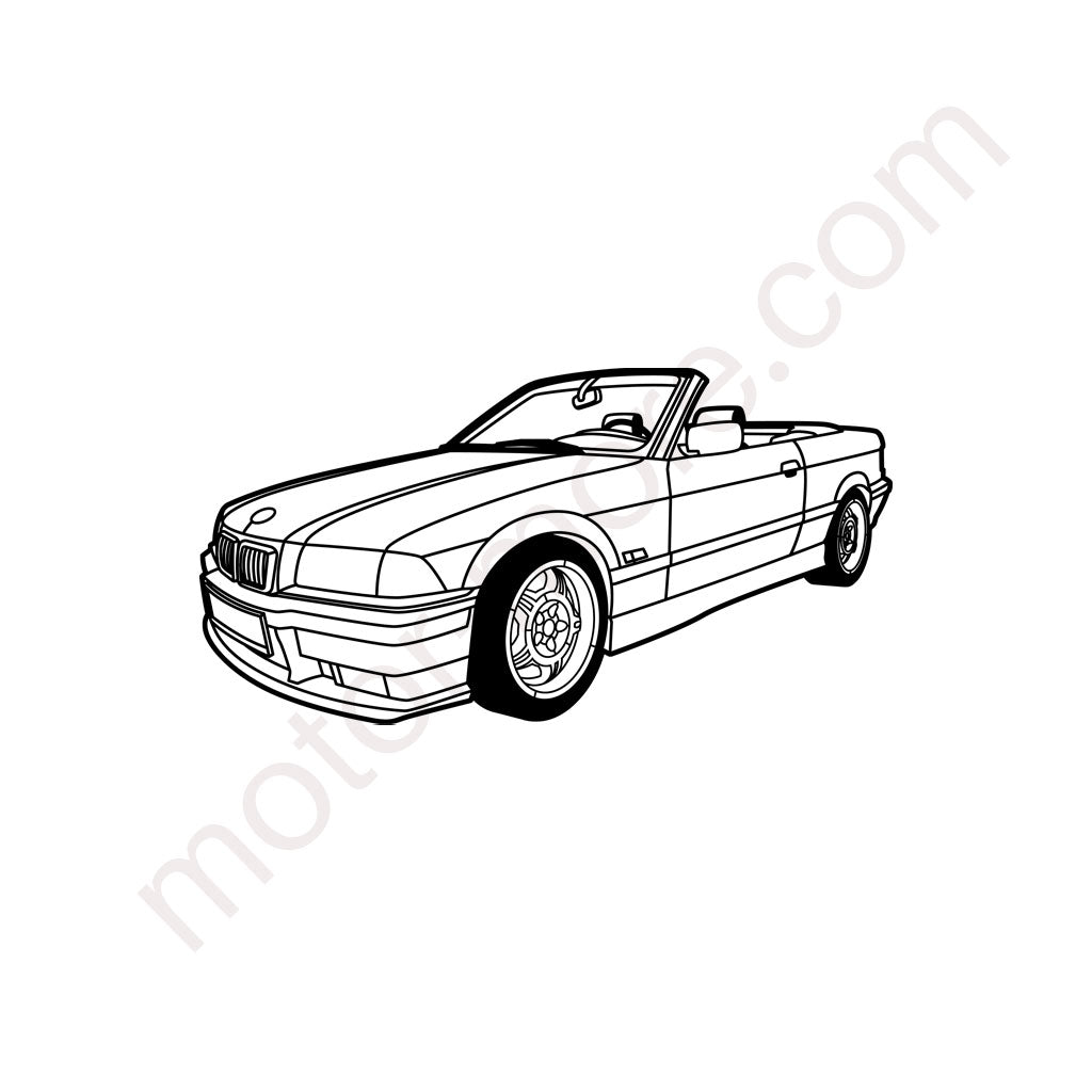 3er Cabrio (E36) – Metall-Silhouette
