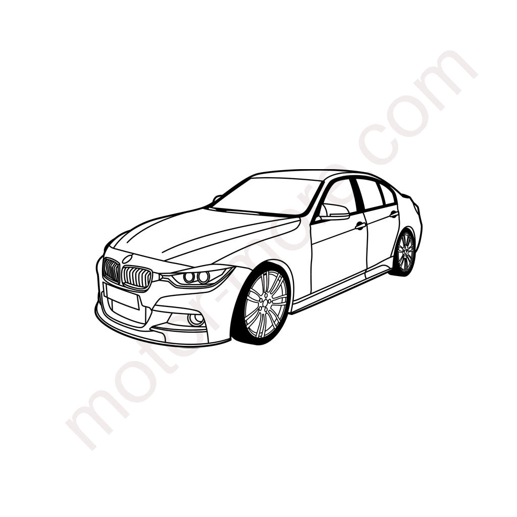 3er Limousine M-Paket (F30) – Metall-Silhouette