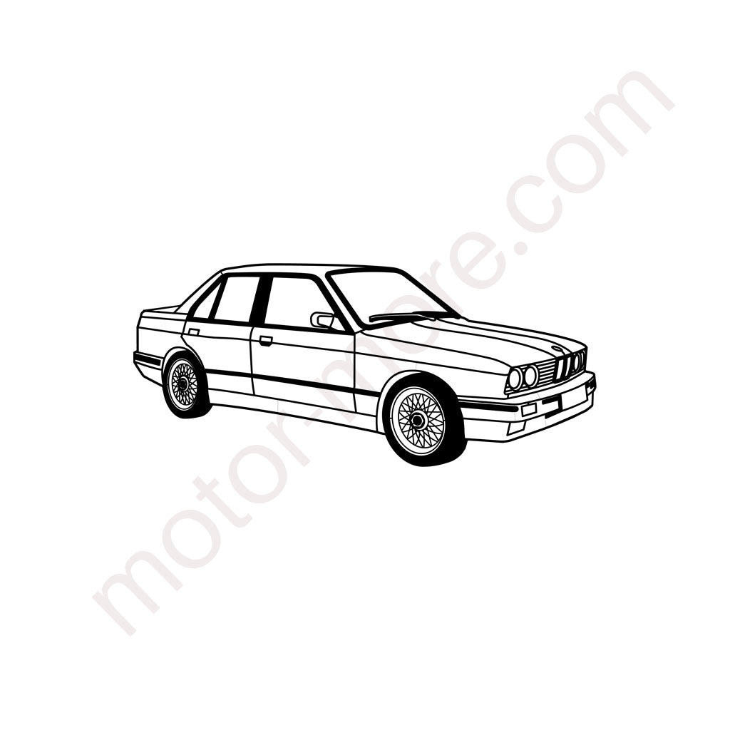 3er Limousine (E30) – Metall-Silhouette