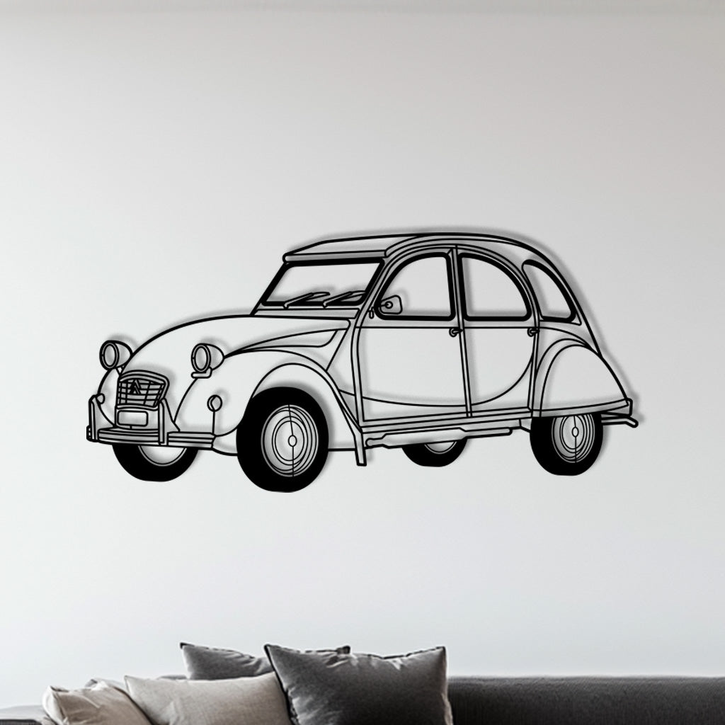 2CV – Metall-Silhouette