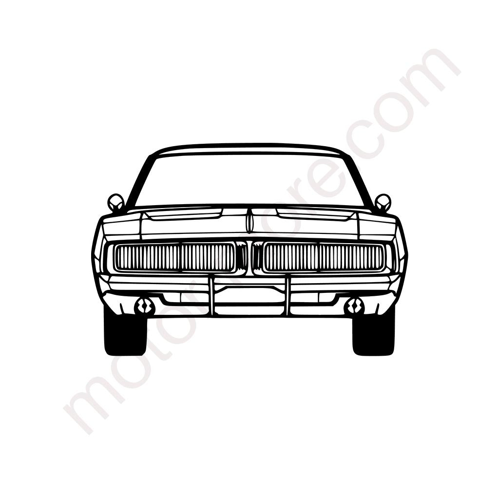 Charger 1969 Front Metall-Silhouette