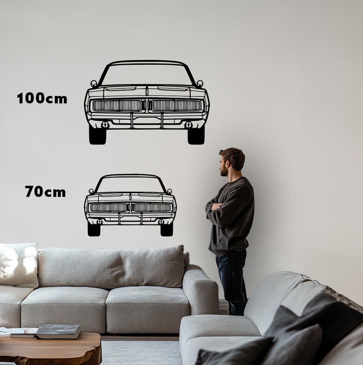Charger 1969 Front Metall-Silhouette