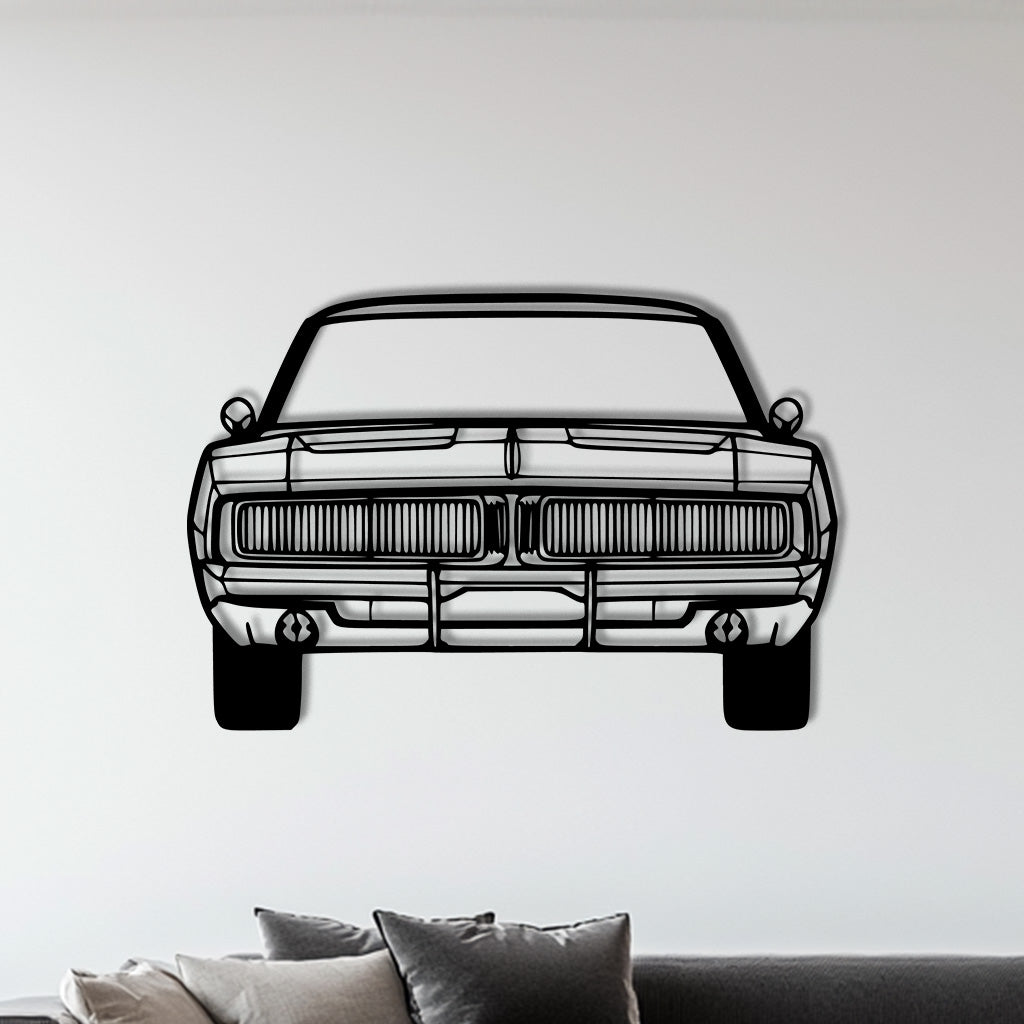 Charger 1969 Front Metall-Silhouette