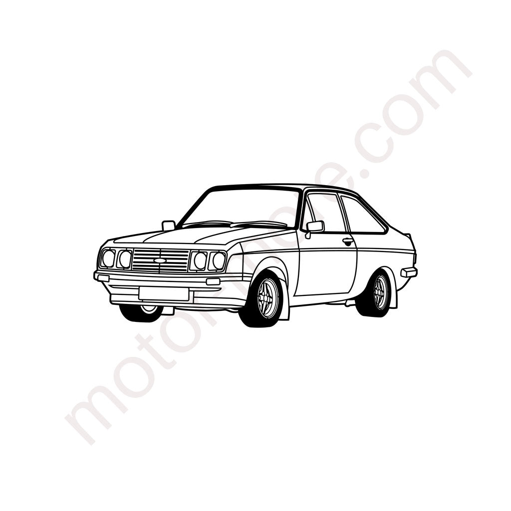 Escort RS 2000 MK2 – Metall-Silhouette