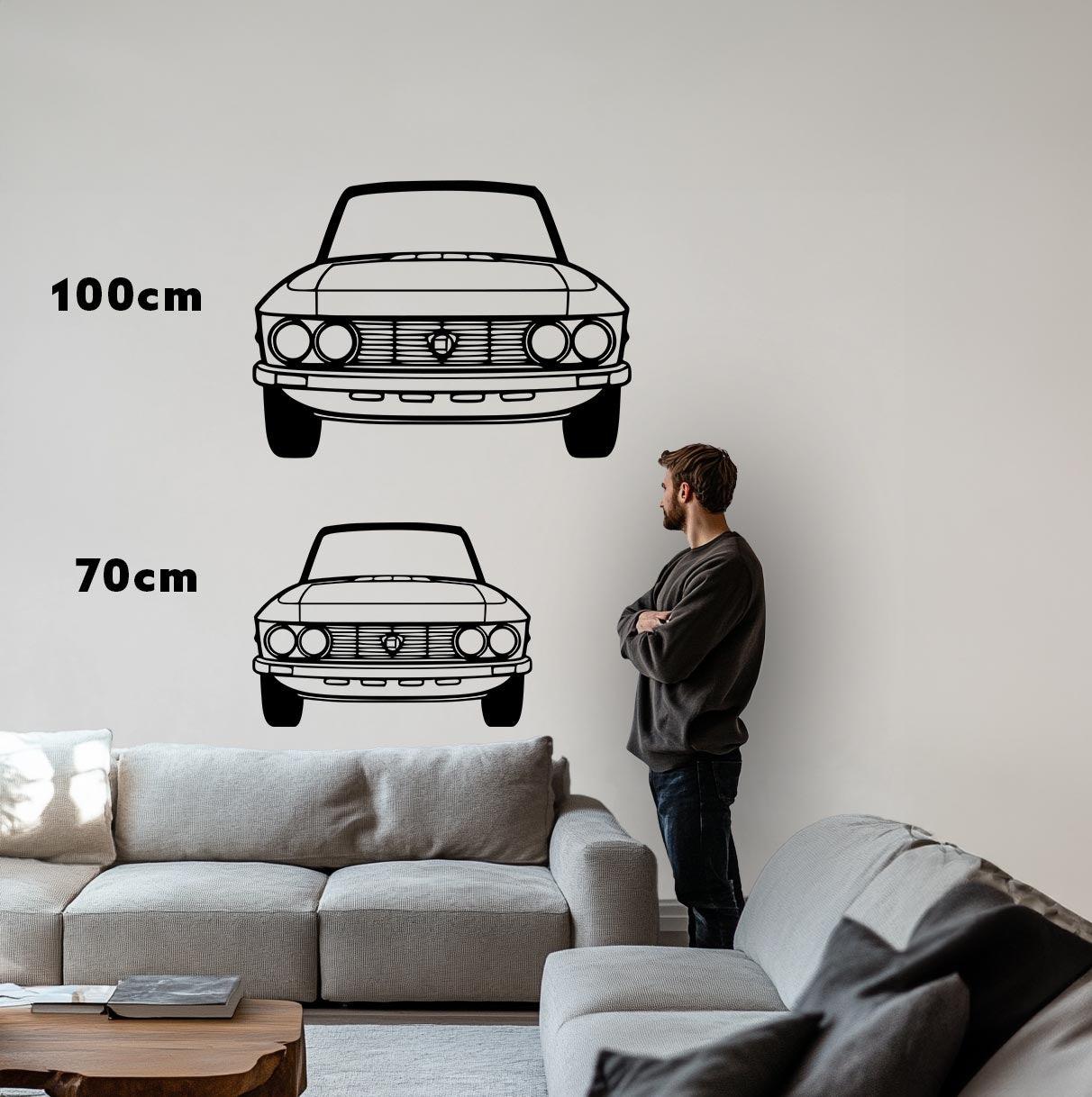 Fulvia 1973 Front Metall-Silhouette