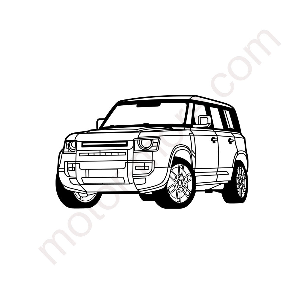 Defender (neueste Generation) – Metall-Silhouette