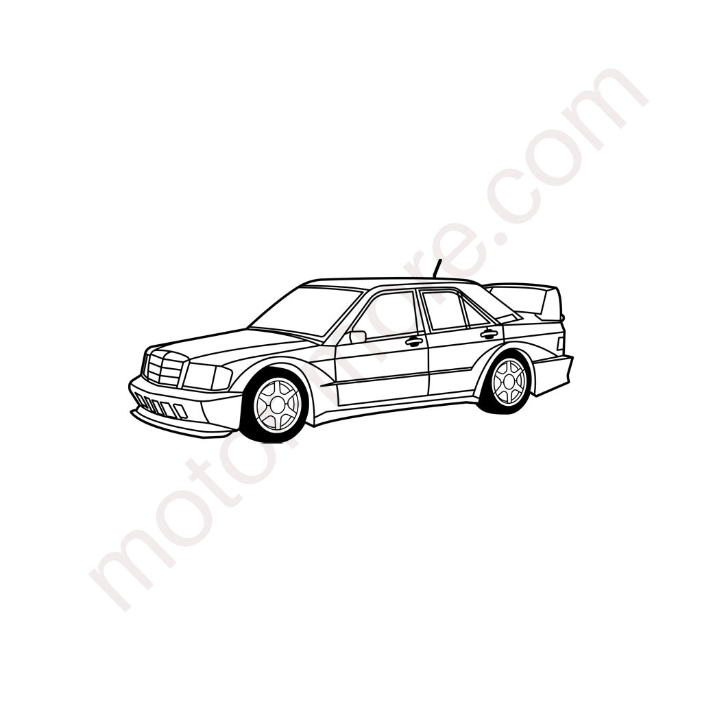 190 E Evo II – Metall-Silhouette