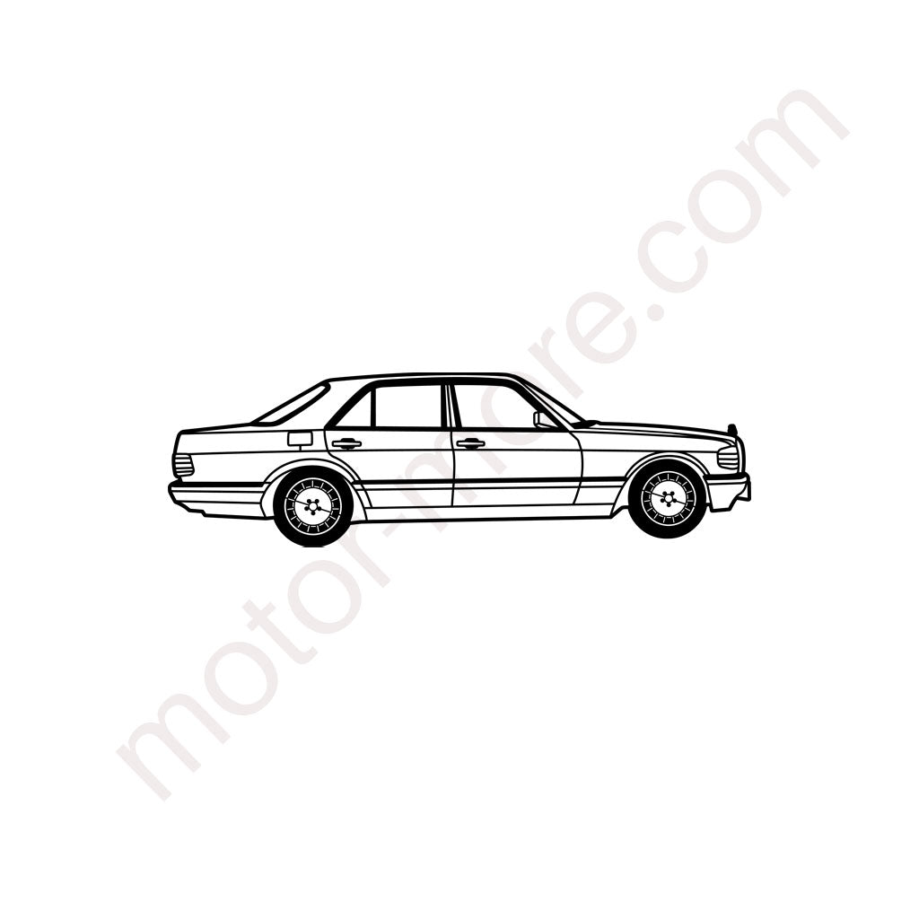 W126 300 SEL – Metall-Silhouette