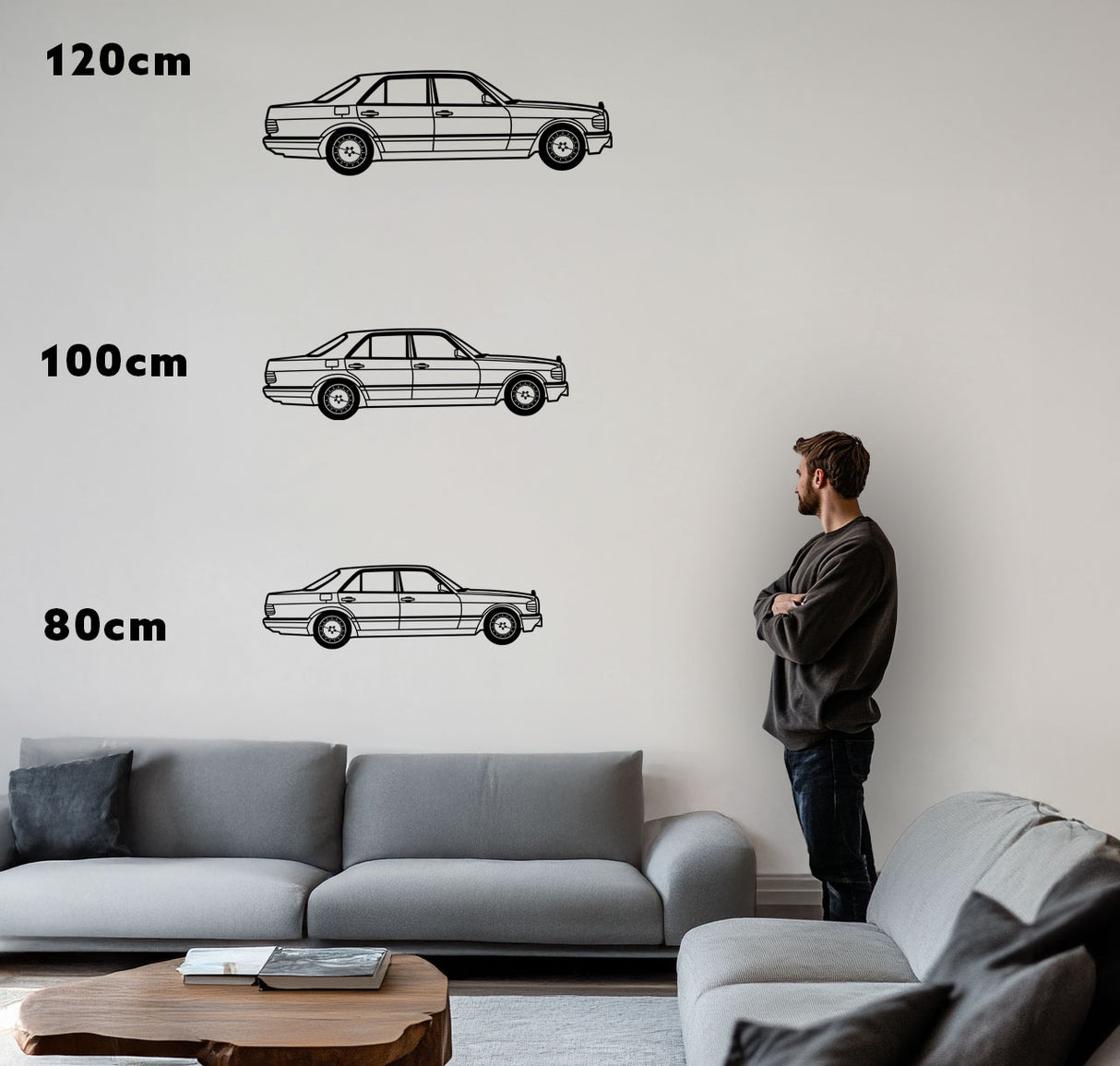 W126 300 SEL – Metall-Silhouette