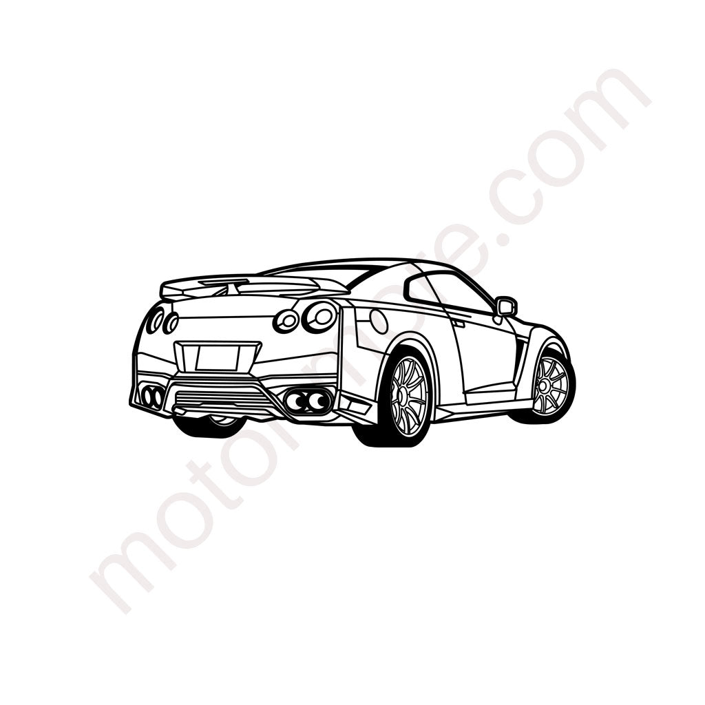 GTR Skyline R35 – Metall-Silhouette