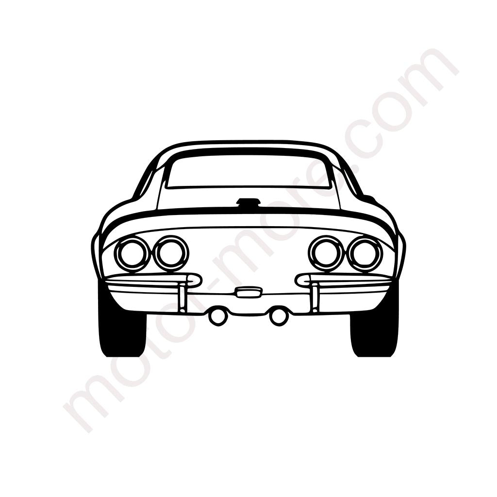 GT 1970 Heck Metall-Silhouette