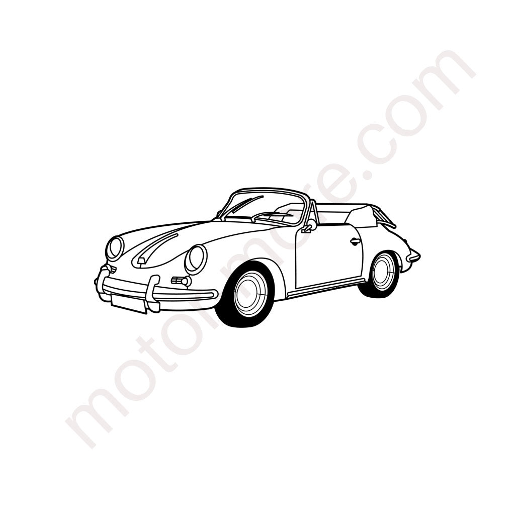 356 Cabrio – Metall-Silhouette
