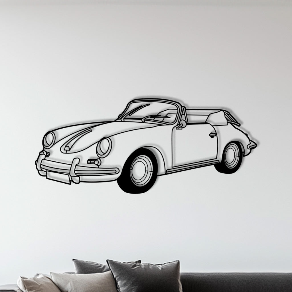 356 Cabrio – Metall-Silhouette