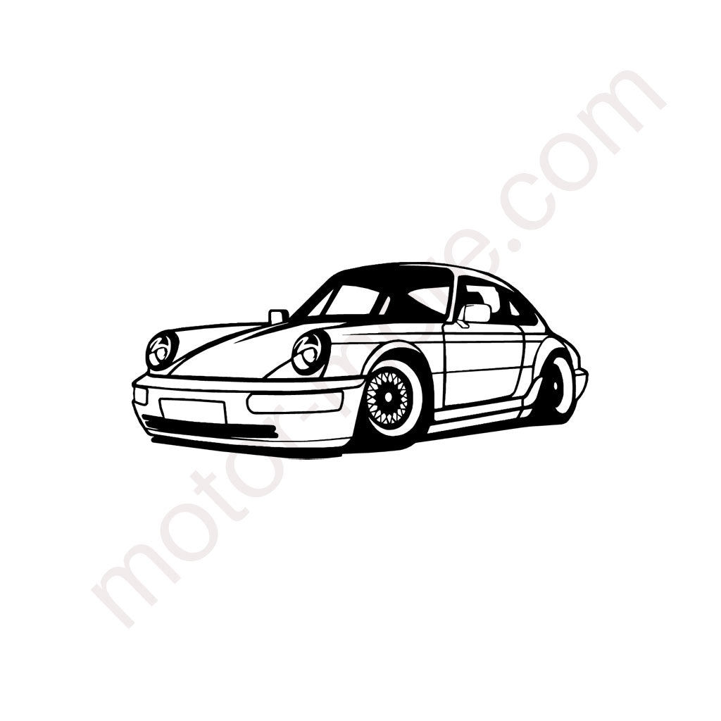 964 (getunte Version) – Metall-Silhouette