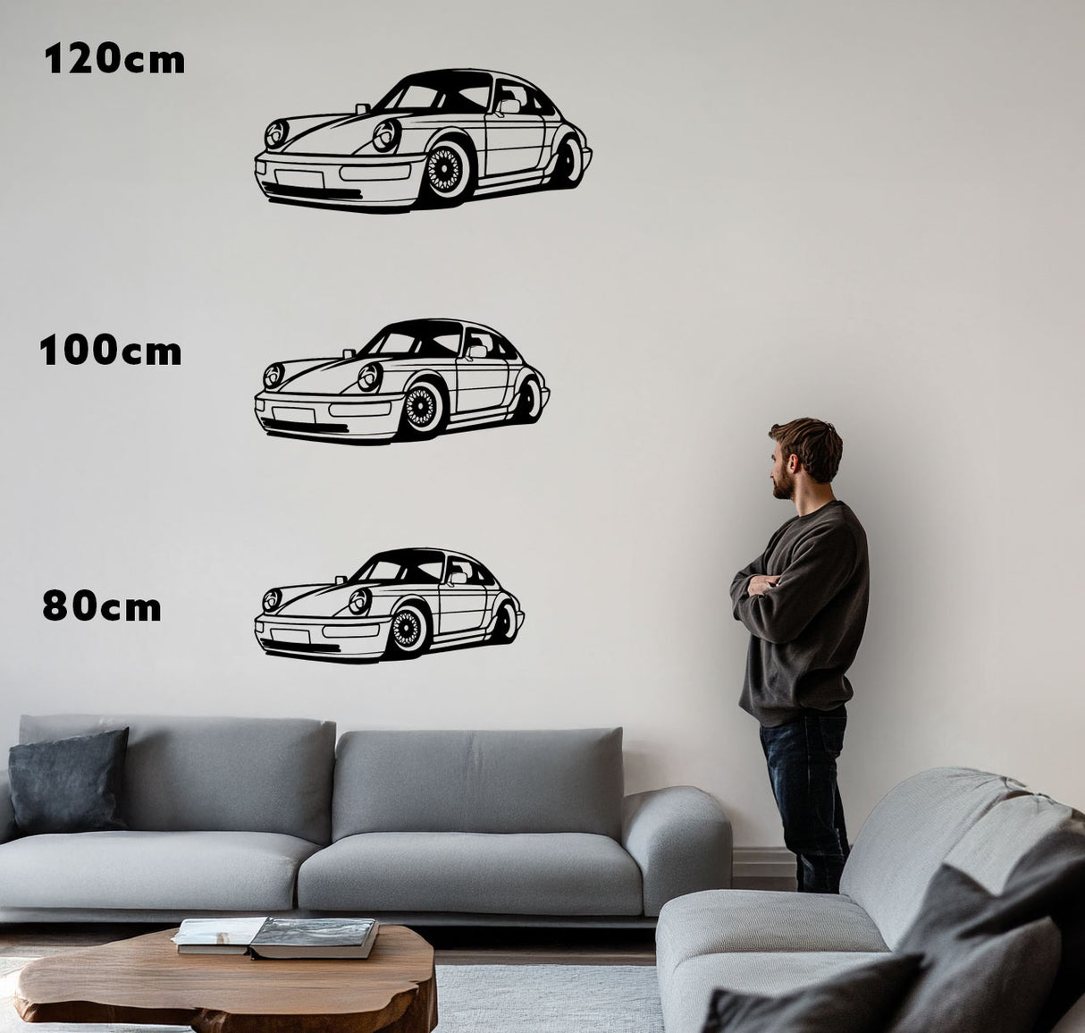 964 (getunte Version) – Metall-Silhouette