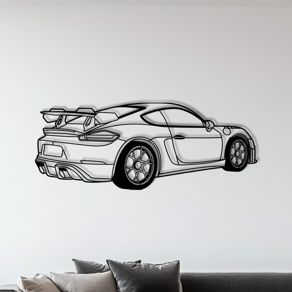 Cayman GT4 RS (Heckansicht) – Metall-Silhouette
