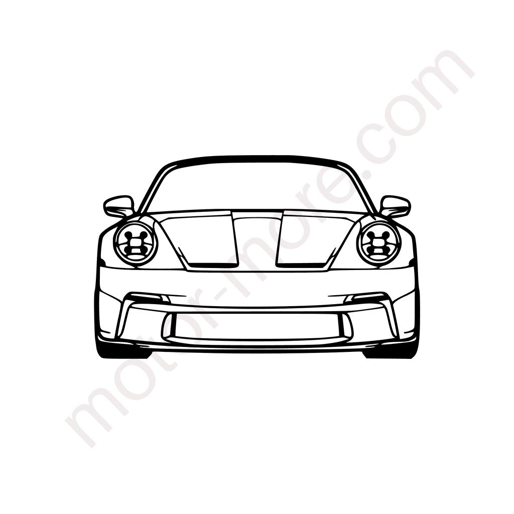 911 (992) Touring Front Metall-Silhouette