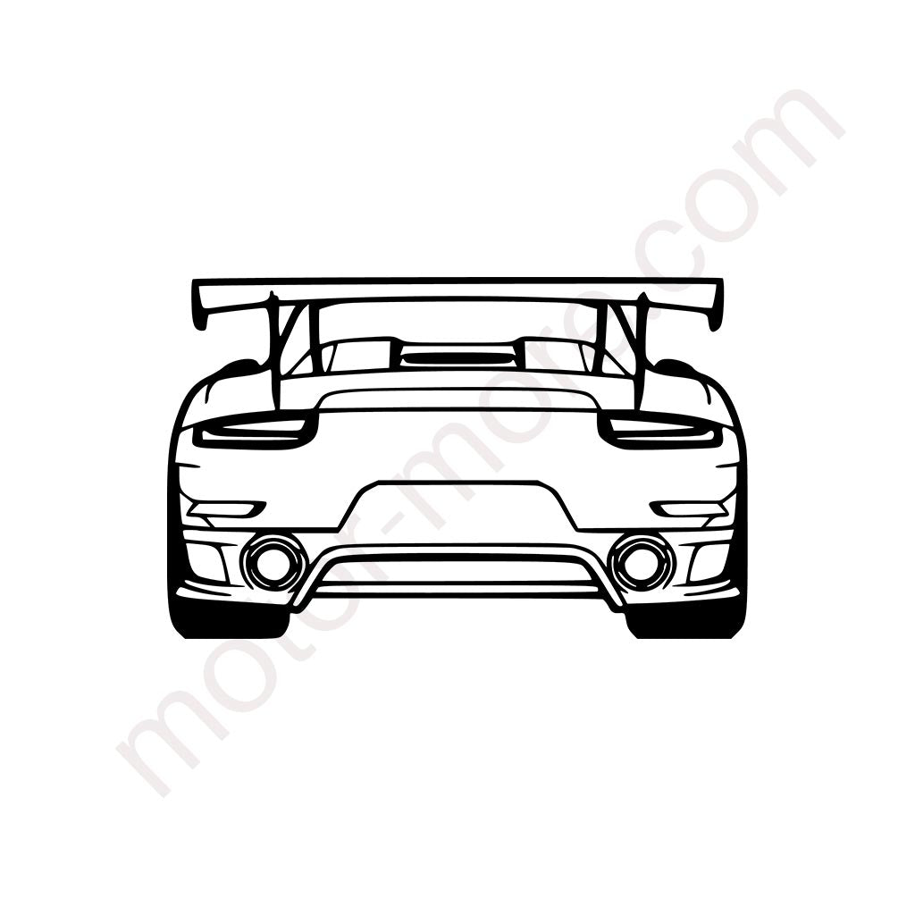 911 GT2 RS 2019 Heck Metall-Silhouette