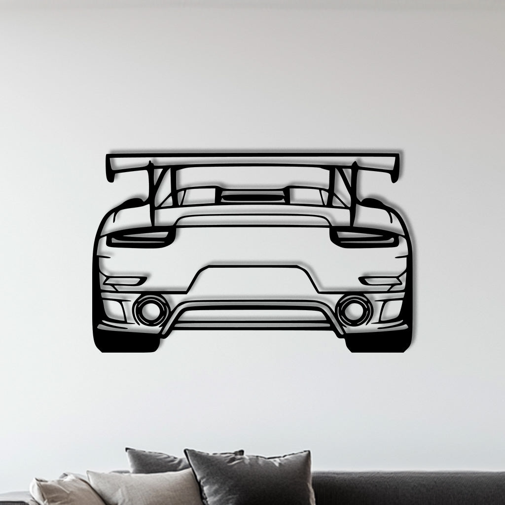 911 GT2 RS 2019 Heck Metall-Silhouette
