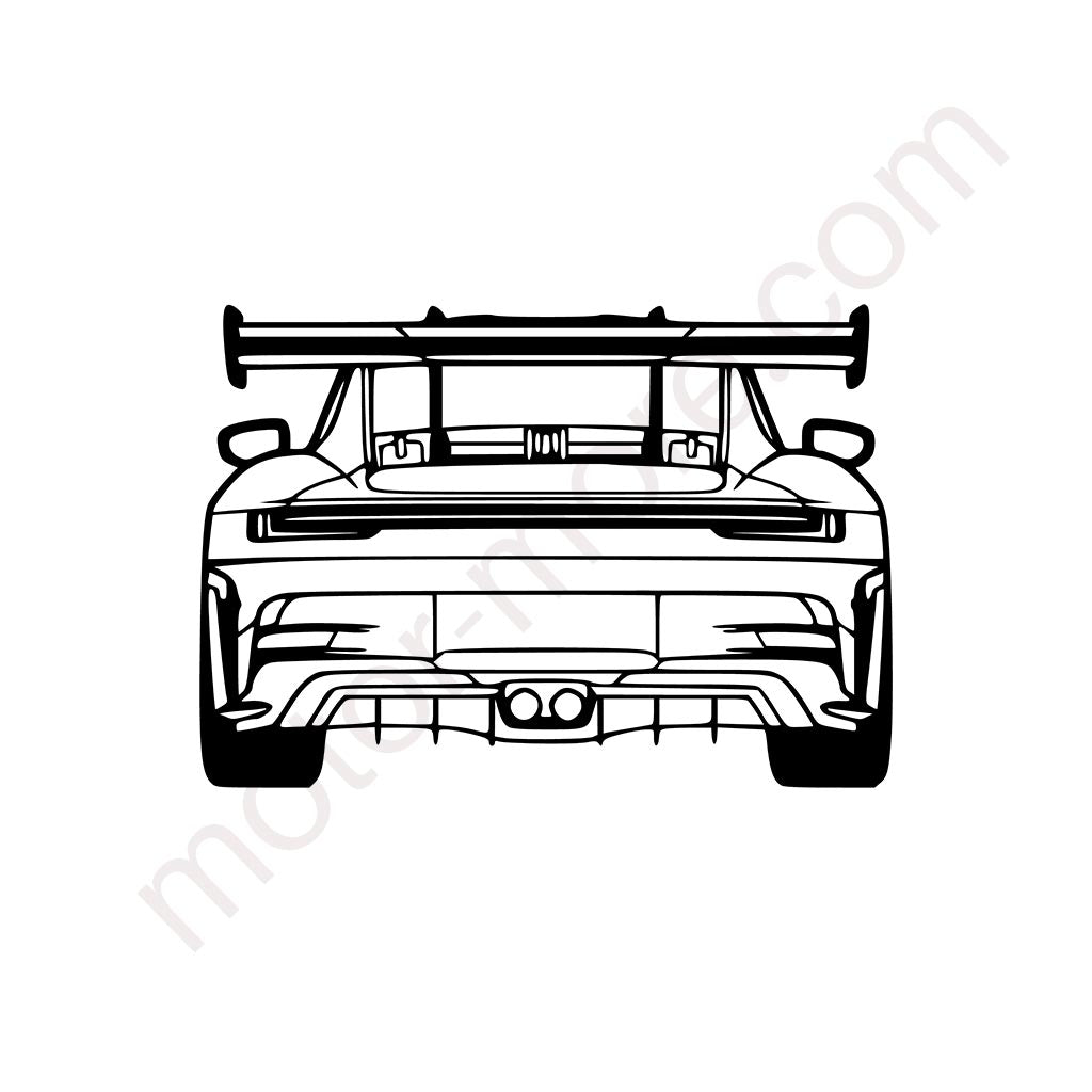 911 GT3 RS (992) Heck Metall-Silhouette