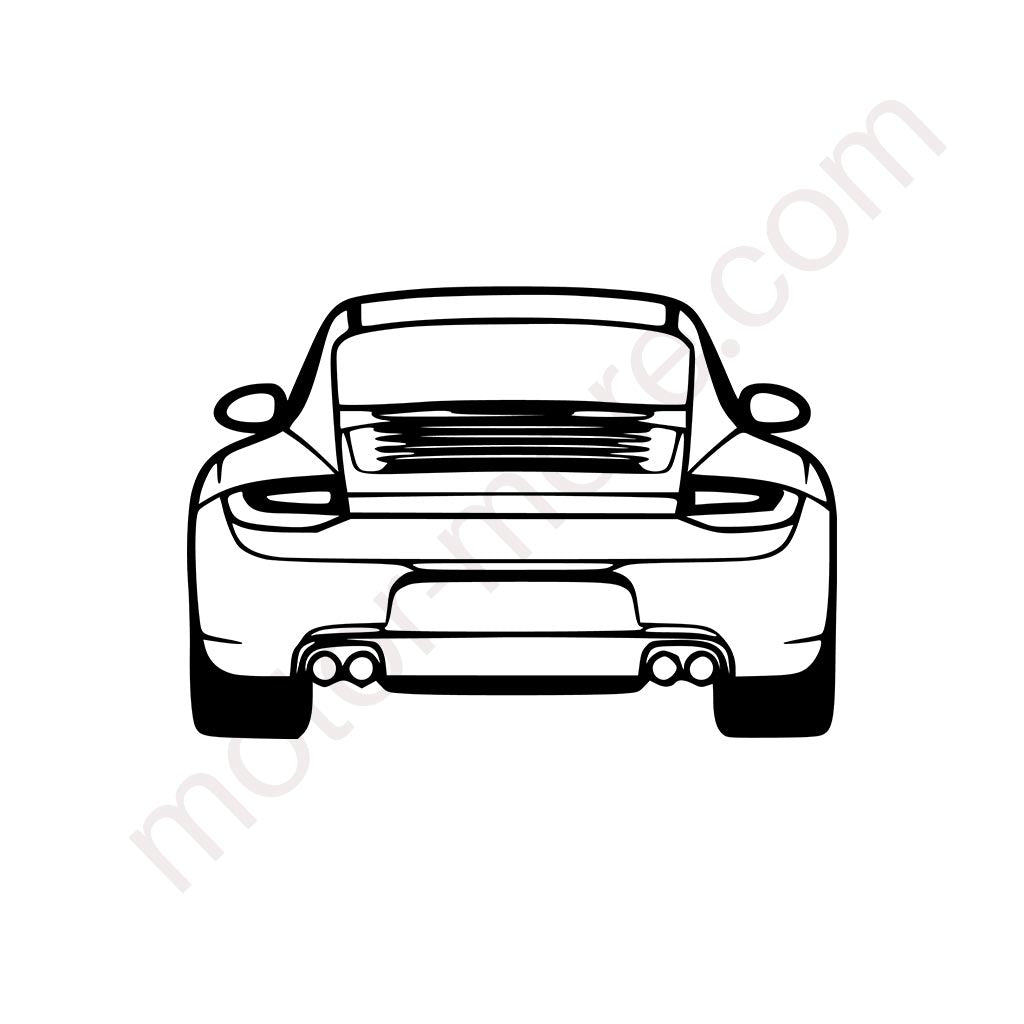 911 (997) Heck Metall-Silhouette