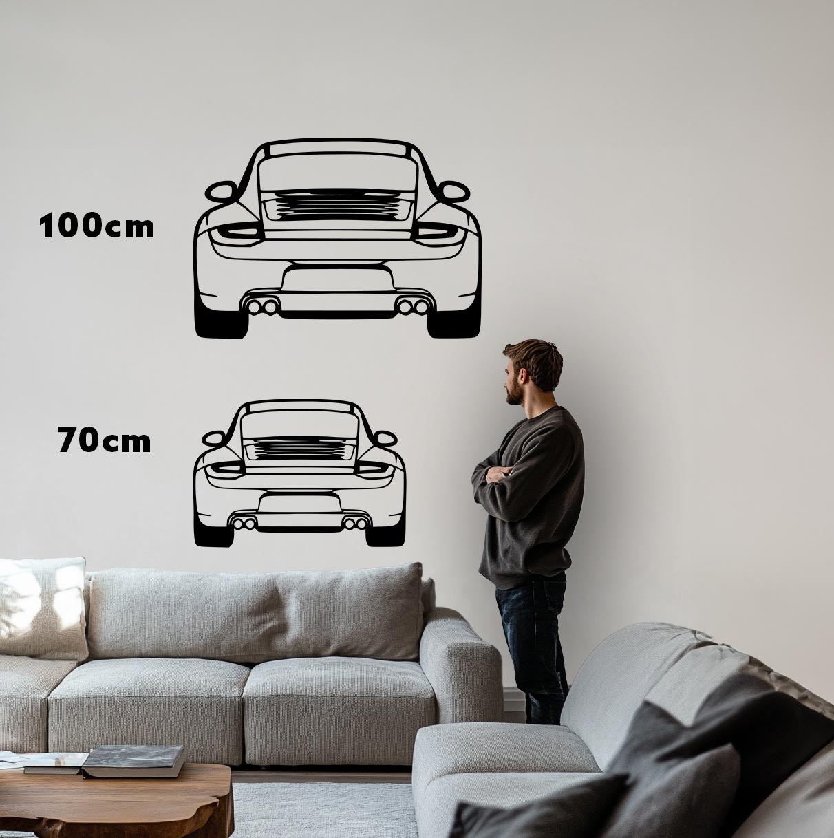 911 (997) Heck Metall-Silhouette