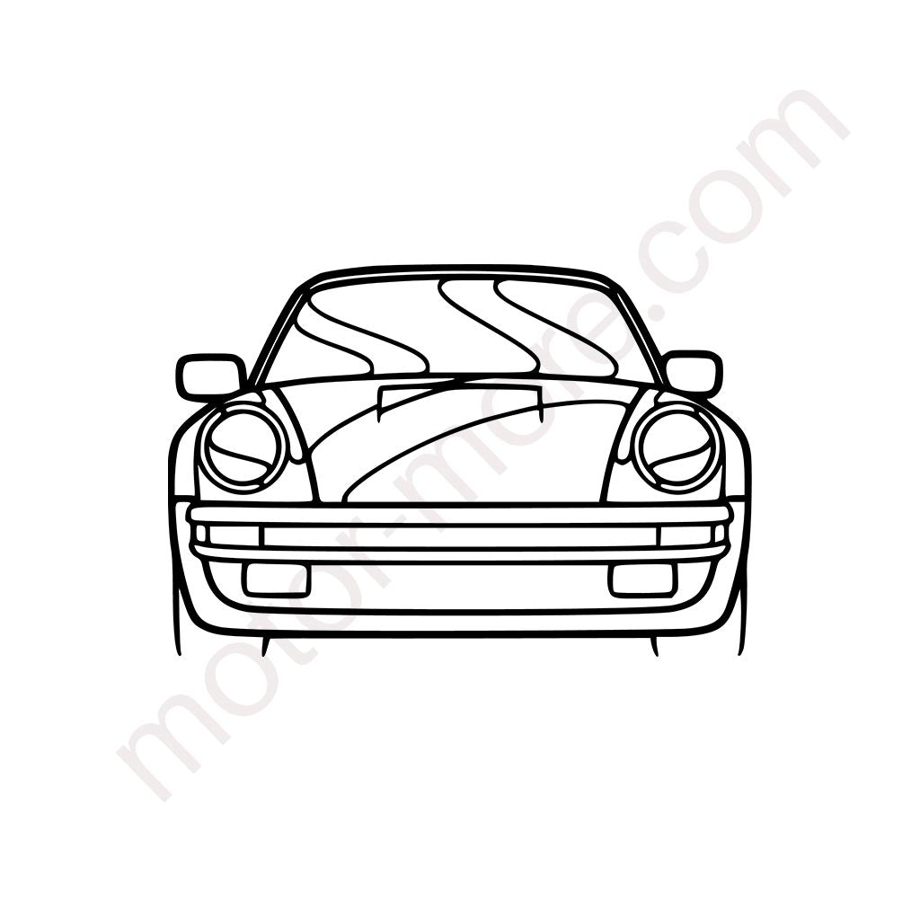 911 Line Metall-Silhouette