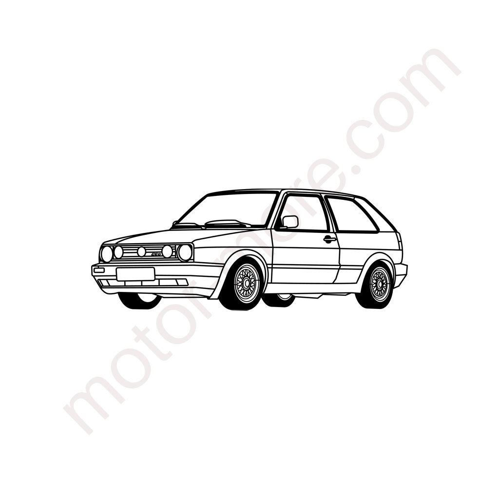 Golf 2 G60 – Metall-Silhouette