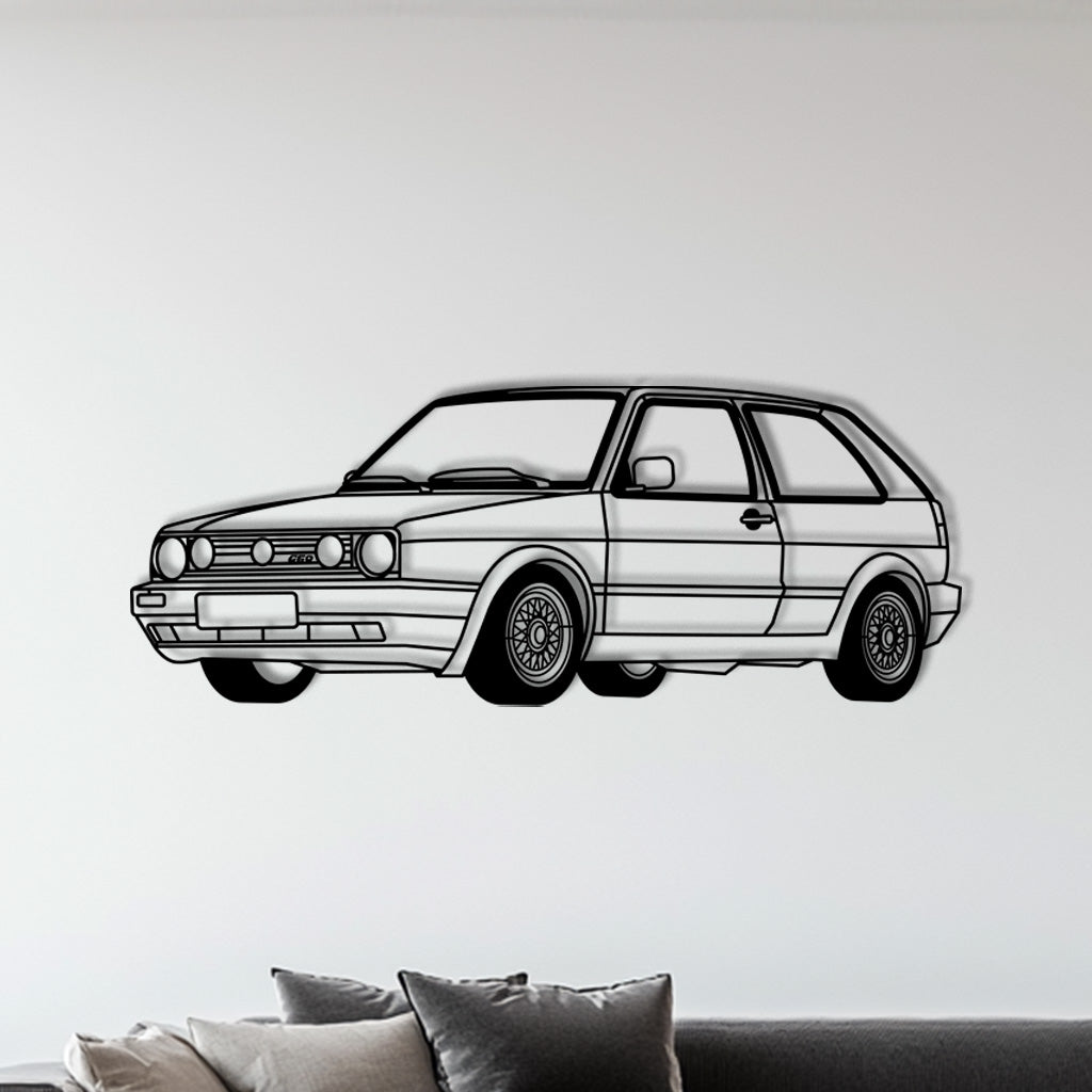 Golf 2 G60 – Metall-Silhouette