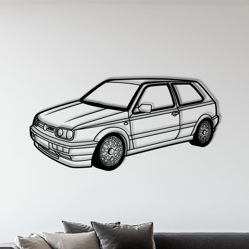 Golf 3 VR6 – Metall-Silhouette