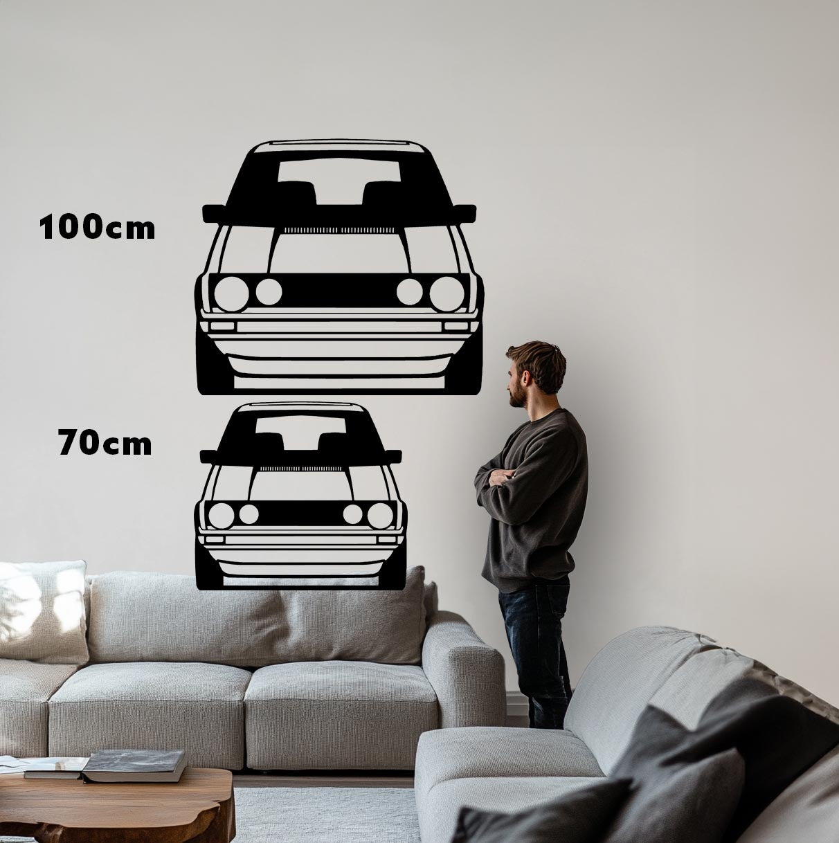 Golf 1 GTI Front Metall-Silhouette