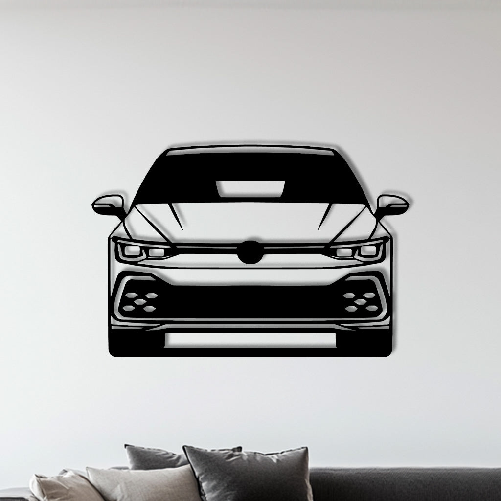 Golf 8 R Front Metall-Silhouette