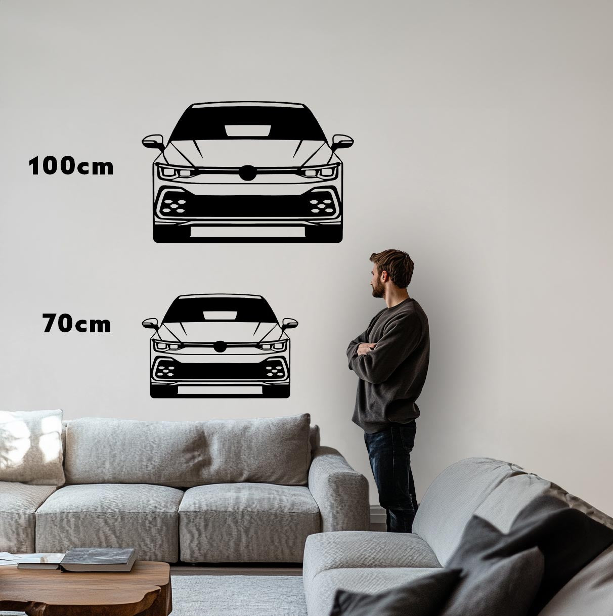 Golf 8 R Front Metall-Silhouette