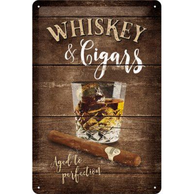 Whiskey and Cigars – Metallschild – 20x30cm