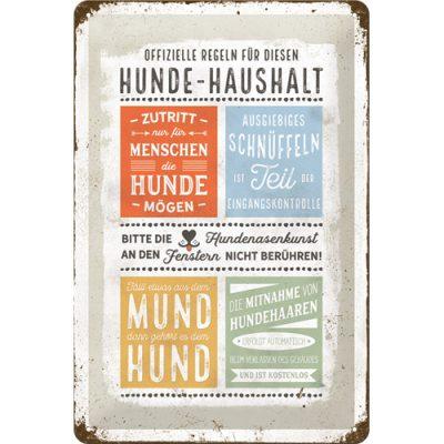 Hunde Haushalt – Offizielle Regeln – Metallschild – 20x30cm