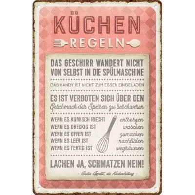 Küchen Regeln – Metallschild – 20x30cm