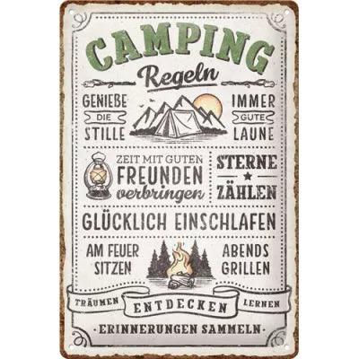 CAMPING Regeln – Metallschild – 20x30cm