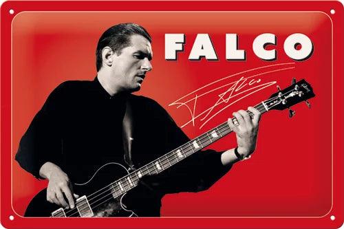 FALCO mit Gitarre – Metallschild – 20x30cm