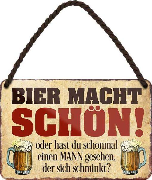 Bier macht schön…! – Hängeschild – 18x12cm