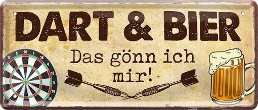 Dart & Bier – Das gönn ich mir! – Metallschild – 28x12cm