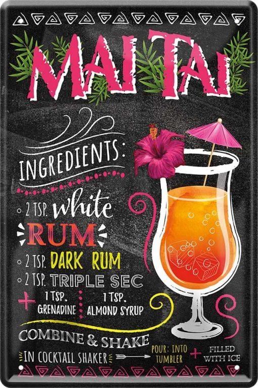 MAI THAI Cocktail – Metallschild 20 x 30 cm