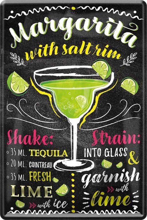 MARGARITA with Salt Rim – Cocktail – Metallschild 20 x 30 cm