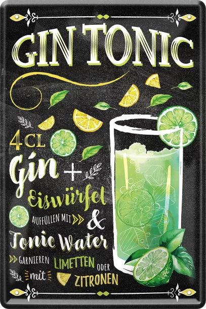 Gin Tonic – Cocktails – Metallschild 20×30 cm