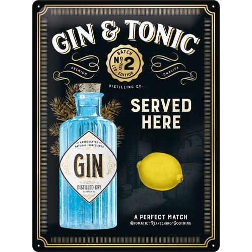 Gin and Tonic – Gold Edition – Metallschild – 30x40cm