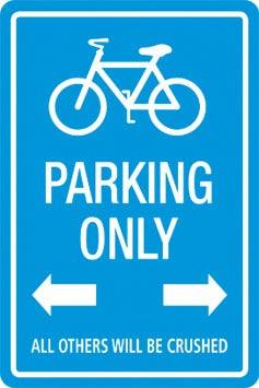 Fahrrad parking only – Metallschild