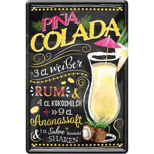 Pina Colada – Cocktail – Metallschild 20×30 cm