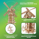 Turmwindmühle 3D-Holzpuzzle