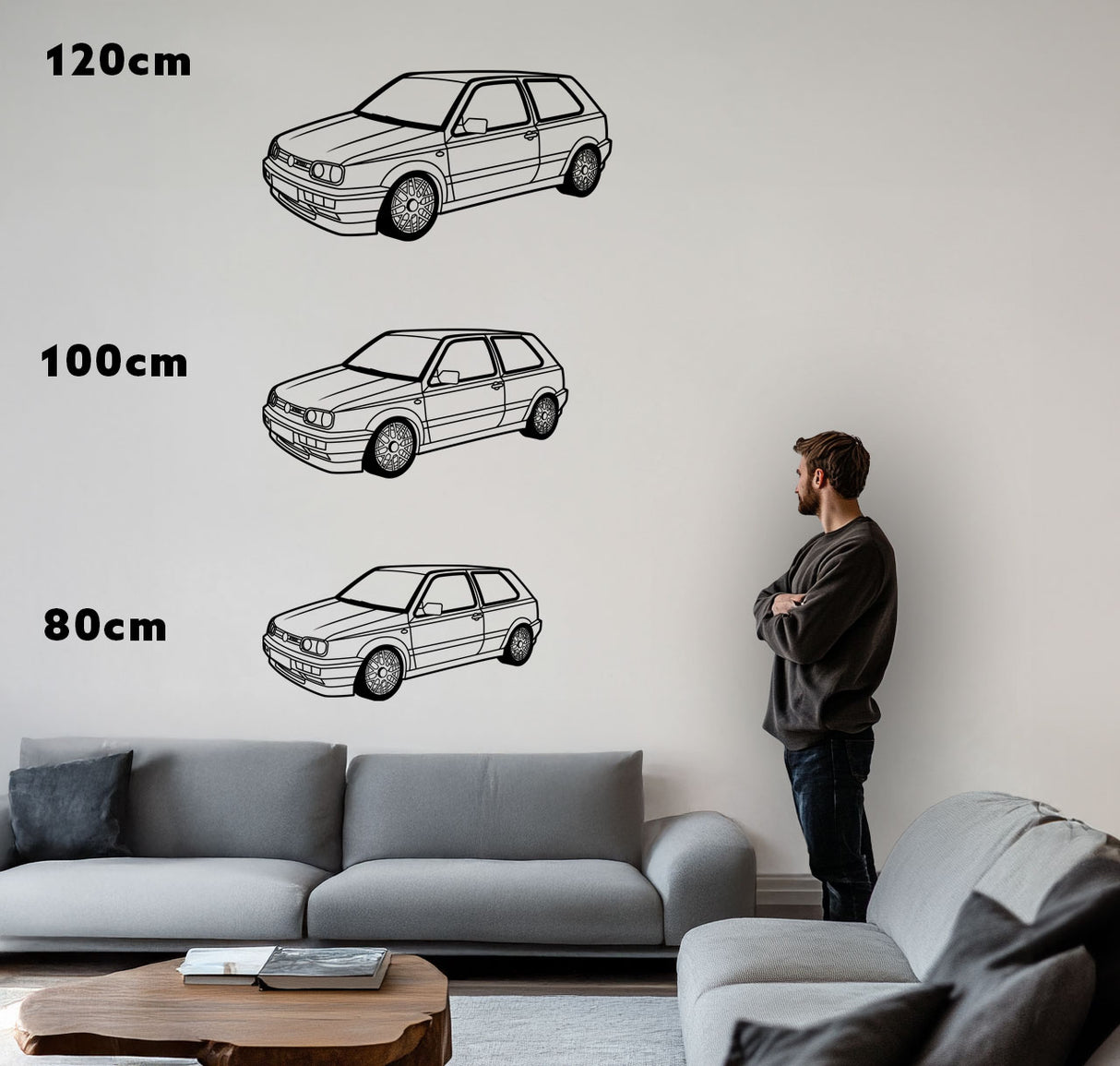 Golf 3 VR6 – Metall-Silhouette